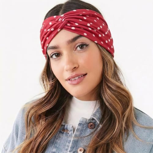 Image of DRESHOW 8 Pack Headbands for Women Yoga Knotted Headbands Elastic Criss Cross Hair Accessories Sports Head Wrap Non Slip