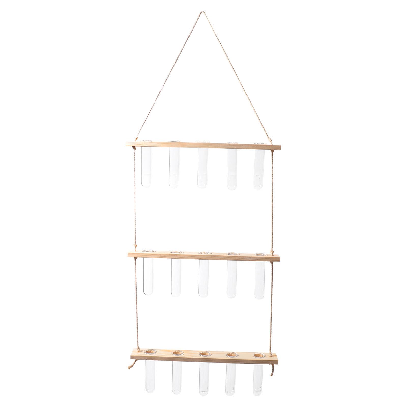 Florero hidropónico vertical de madera seleccionada y cristal de alta pureza