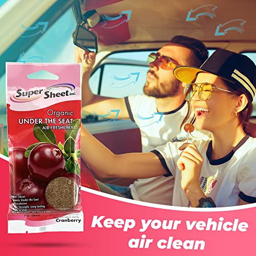 Image of Super Sheet, Organic Under the Seat Car Air Freshener, Long Lasting Fragrance, Cranberry Scent