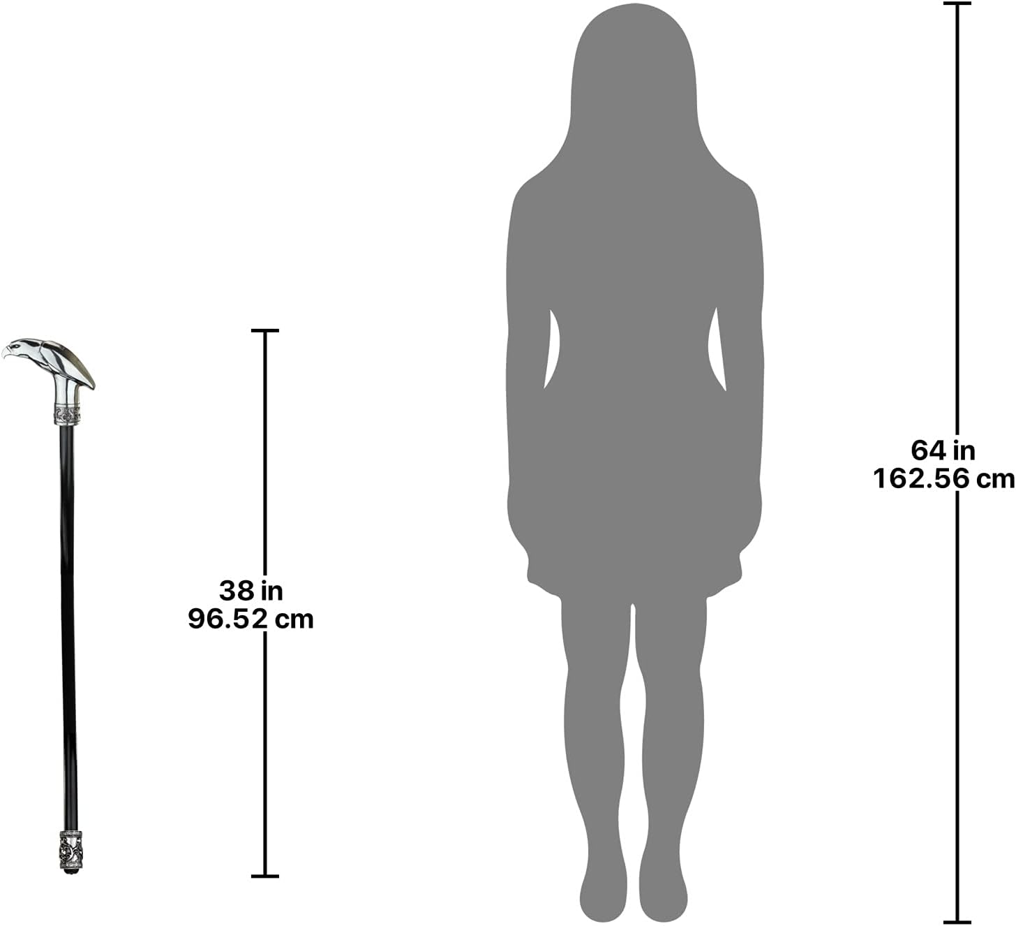 Design Toscano QS2924345 The Dragonsthorne Collection: Piercing Presence Eagle Walking Stick,Silver : Clothing, Shoes & Jewelry