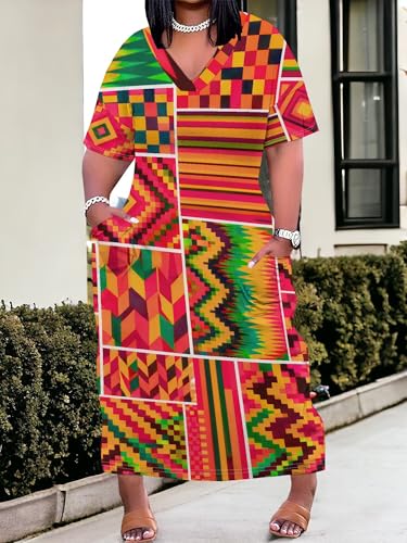 Image of SUZONANA Womens African Dresses Sexy Casual T-Shirt Dresses Long Sleeve Oversized Baggy Summer Sundress
