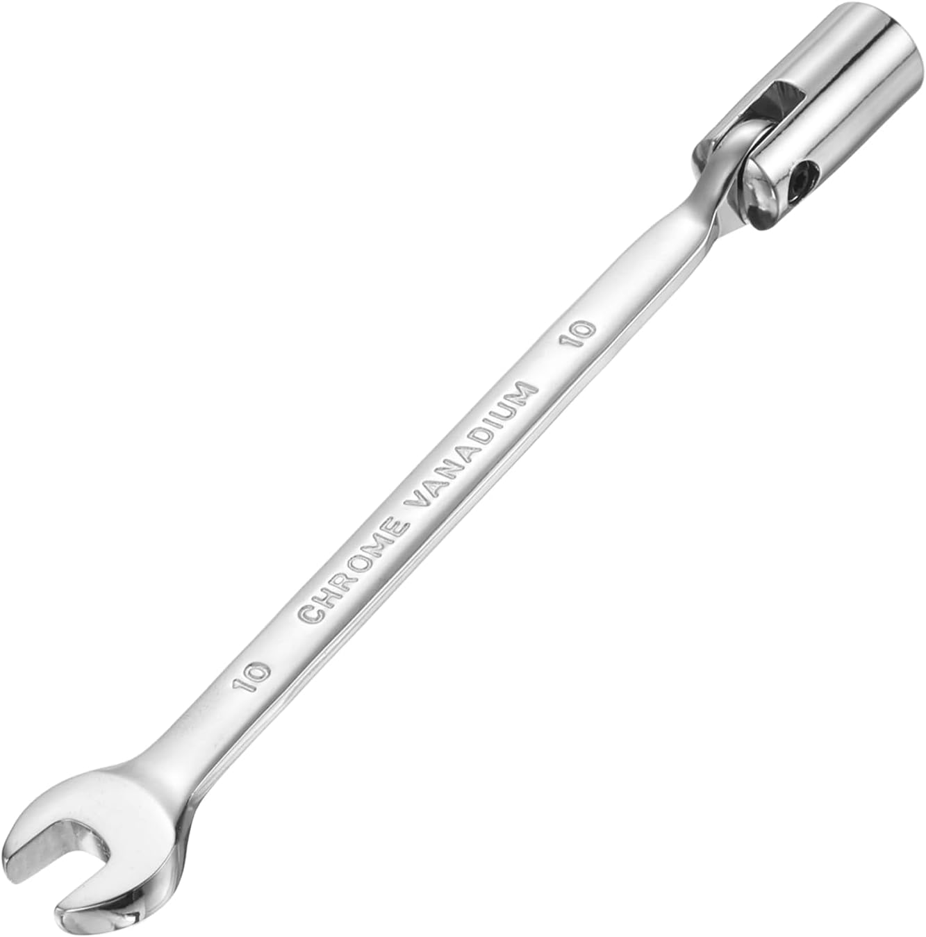 HARFINGTON 10mm Swivel Head Socket Combination Spanner Wrench CR-V Steel Rotary Torx Socket Head Open End Wrenches Spanner Mirror Polishing for Auto Car Repairing
