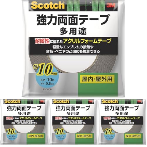 3M XRb` ͗ʃe[v 10mm10m PSD-10R (× 4)