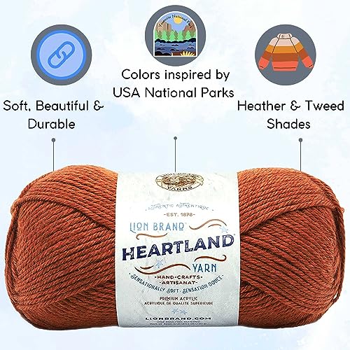 Lion Brand Heartland Yosemite 136-135 (6-Skeins - Same Dye Lot) Worsted Medium #4 Acrylic Yarn for Crocheting and Knitting with Project Bag by Lion Brand Yarn - Used condition - US$38.68