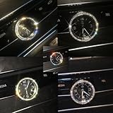 Boobo Ice Out Console Center Car Watch Clock DecorativeBadge Silver Bling Ring Emblem Luxury Cool Sticker For Mercedes benz E S C GLC Clas (Silver)