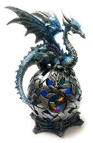 Aint It Nice Dragon Figurine Blue On Light Up Led Orb Cycling Through Many Vibrant Colors Collectible Dragon Statue Fantasy Décor, 8 X 4 X 4 Inches (Batteries Included) #TOP5