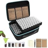 Seed Storage Organizer Box with 120 Slots and Plastic Bottles, Garden Seed Saver Kit with Envelopes, Labels, Funnel & Tweezers, Airtight Seed Storage Case for Flowers, Vegetables, Herbs & Plants