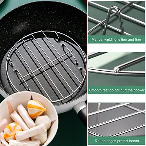Ytesky Cooling Rack Set of 3 Round Steam Rack Stainless Steel 17/19/21 cm Oven Wire Rack for Baking Cooking Steaming Roasting Oven & Dishwasher Safe (Metal Silver)
