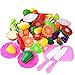 Huanlei Holzbausteine ​​Sets for Kinder Rollenspiel Plastikspielzeug Lebensmittel Küchenaccessoire Lebensmittel Schneiden Obst Set Plastikspielzeug Bausteine