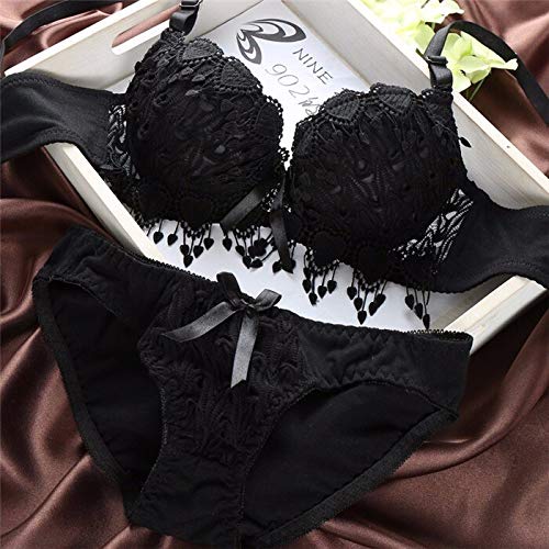 Image of Brachy Women Elegant Lace Push Up Bra Panty Set Bridal Set Underwired Lingerie Set for Women Solid Padded Set Honeymoon Bikini Set