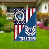 Dpbrother Air Force Veteran Retired E-6 Technical Sergeant TSgt Rank Insignia Garden Flag (12
