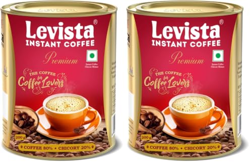 Image of Levista Premium Instant Ground Coffee 200 gm can (Pack of 2)