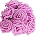 10pcs Classic White Purple Pink Lvory Beige Rose Flowers for Wedding Bridesmaid Bridal Bouquet (Pink)