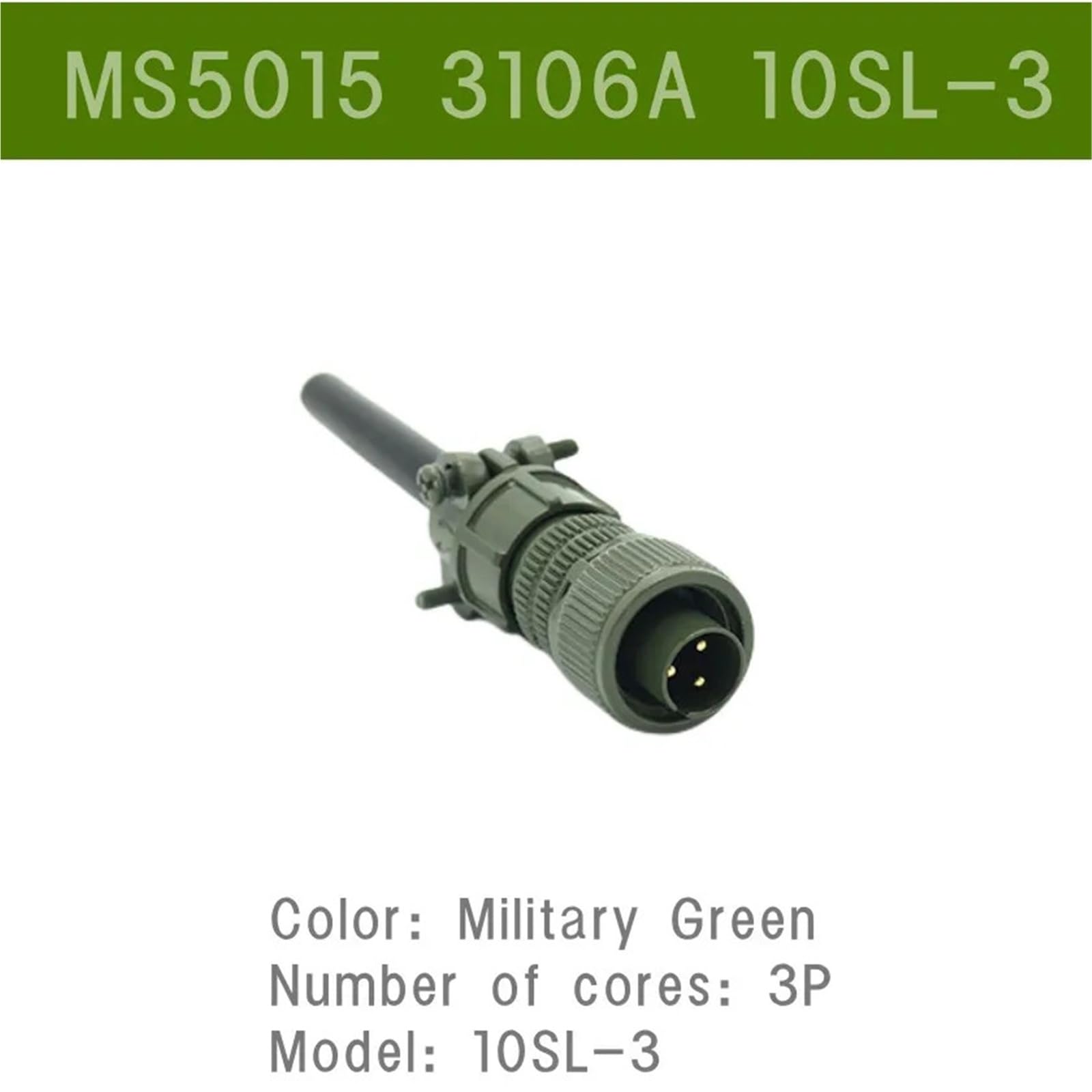10SL Militär Mil5015 Industrieller Rundstecker ML3108A 3106A 10sl-4 10sl-3 2P 3P 1Stk(3106A 10SL-3P)