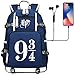 Sac à Dos Friends, Plateforme 9 & 3/4, Hedwig/Hibou/Dobby Cartable 47/30/15cm Bleu-10