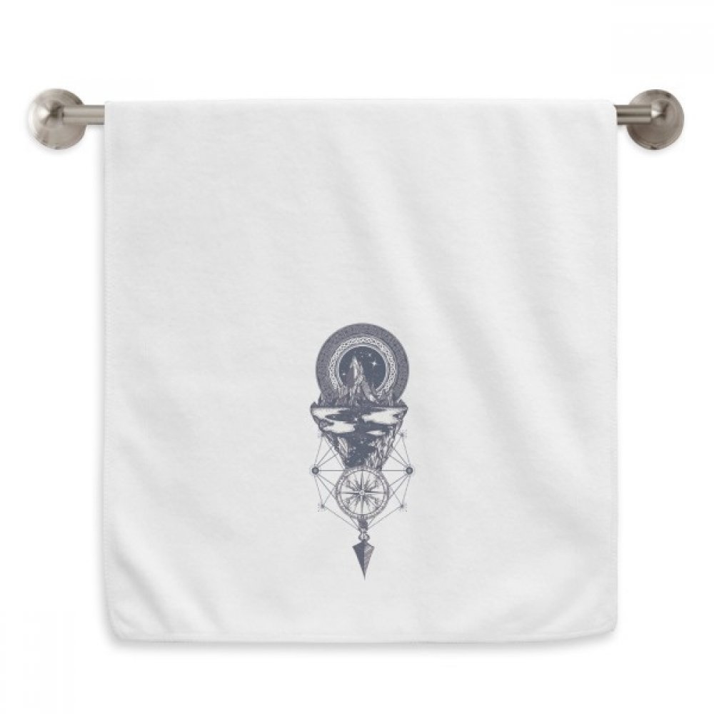 Serviette de toilette boussole iceberg étoiles blanc essuie-mains 13x29"