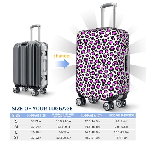 Luggage Cover Protector - Leopard print pink cute stylish Suitcase Covers for Luggage Fit 25-28 Inch Suitcase2