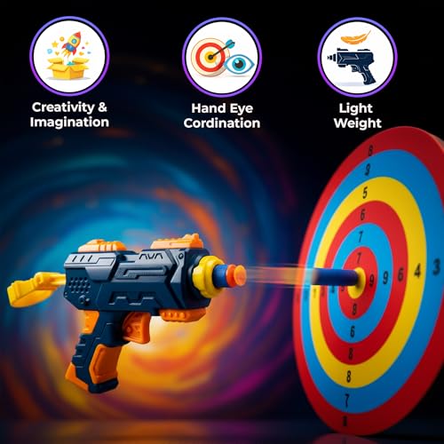 Image of DIY Puzzle Assembly Mini Blaster Toy Gun Boys 7-14 Years with 8 Suction Darts & Bullet Belt, Soft Foam Dart Blaster Manual Air Gun Pistol for Kids, Role Play Target Shooting Toys for 4 Year boy