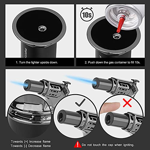 PIPITA Blow Torch, Keuken Koken Torch Aansteker, Verstelbare Vlam Hervulbare Butaan Gas Aansteker, Perfect voor Bakken, DIY Ambachten Koken BBQ Brulee en meer (Butaan Niet Inbegrepen) - Image 6