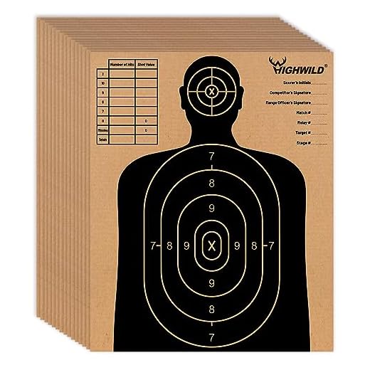 Highwild Paper Shooting Targets Silhouette Cardboard Targets for Shooting, Torso Paper Targets - ISPC/USPSA/IDPA (50 Pack - 13" X 16")