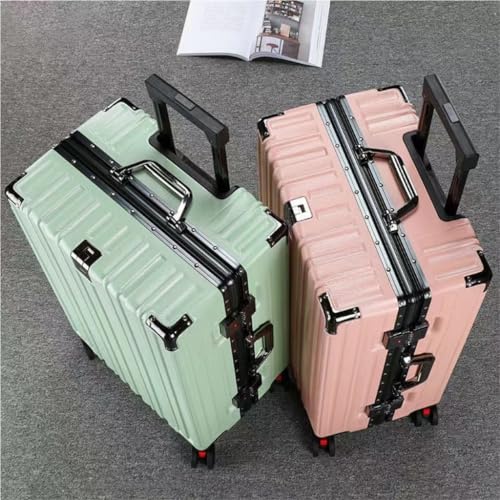 Suitcase Student Suitcase Silent Universal Wheel Aluminum Frame Trolley Case Password Lock Travel Boarding Case Suitcase Tags(White)2