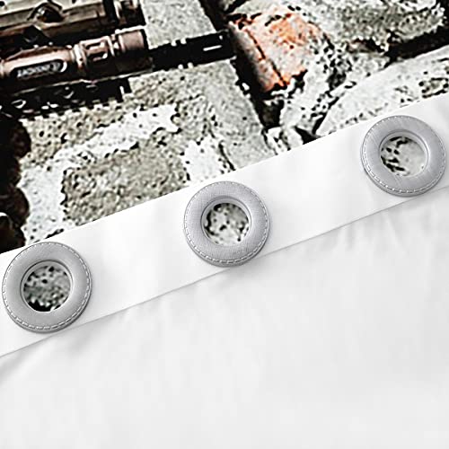 Soldier With Weapon Curtain Panels, Boys Teens Under Mission Window Drapes, Army Rifle Machine Gun Window Treatments, Military Themed Window Curtains 84W"X63L" Camouflage Bedroom Decor For Youth Man #TOP5