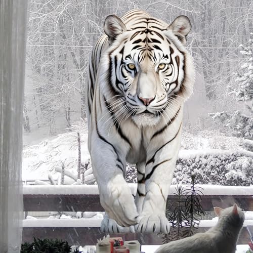 Vinilo decorativo Tigre Blanco con efecto 3D removible miniatura 5