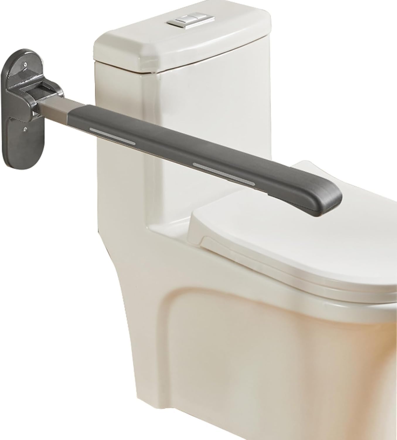 Barra Abatible Ba?o Acolchada, Luminoso Barra Ba?o Minusválido, Barra WC Minusválidos Abatible, Barra de Seguridad Ba?o Sujeción Pared(Black)