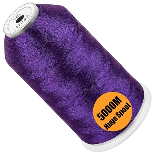 Image of New brothread - Single Huge Spool 5000M Each Polyester Embroidery Machine Thread 40WT for Commercial and Domestic Machines - Royal Purple(Janome Color)