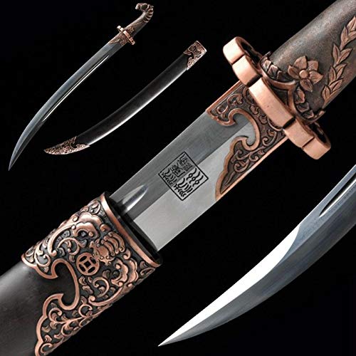 Hand Forged Refining Pattern Steel Sword Horse Knife Purple Copper Fitting 5000