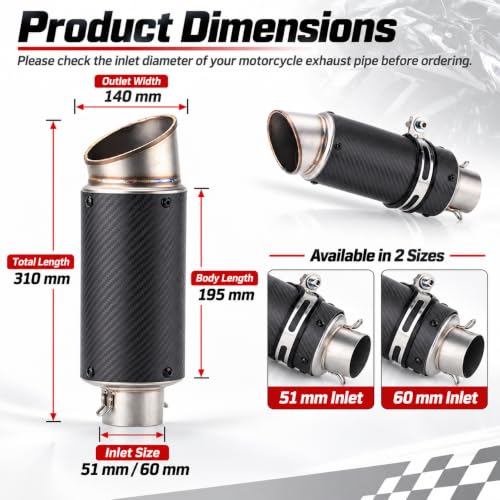 KJTYSDM Carbon Slip-On Muffler