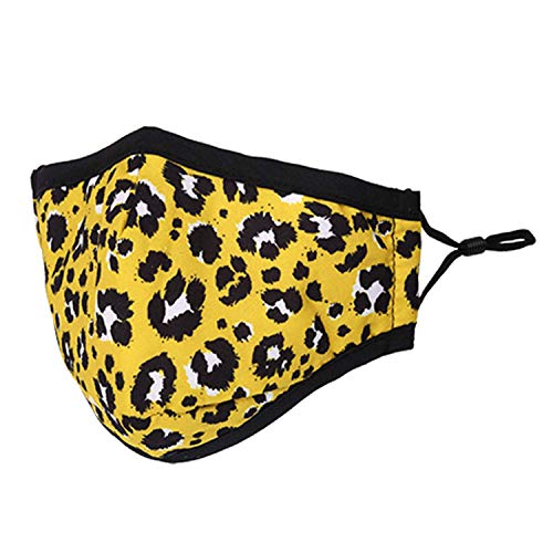 Image of Washable Reusable 3 Layer Cotton Face mask Face Covering Bandana Face Mask Breathable Fashion Face Mask for Protection Against Pollution, Light Yellow, 2pcs