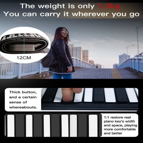 Lychee Clavier Piano Electronique Portable Flexible à 61 Touches Retroussé Roulé Roll Up Piano Souple Flexible MIDI Pliant Instruments de Musique - Les Beatles, Paul McCartney, John Lennon, RIngo Starr, George Harrison Lychee Clavier Piano Electronique Portable Flexible à 61 Touches Retroussé Roulé Roll Up Piano Souple Flexible MIDI Pliant Instruments de Musique – Image 3