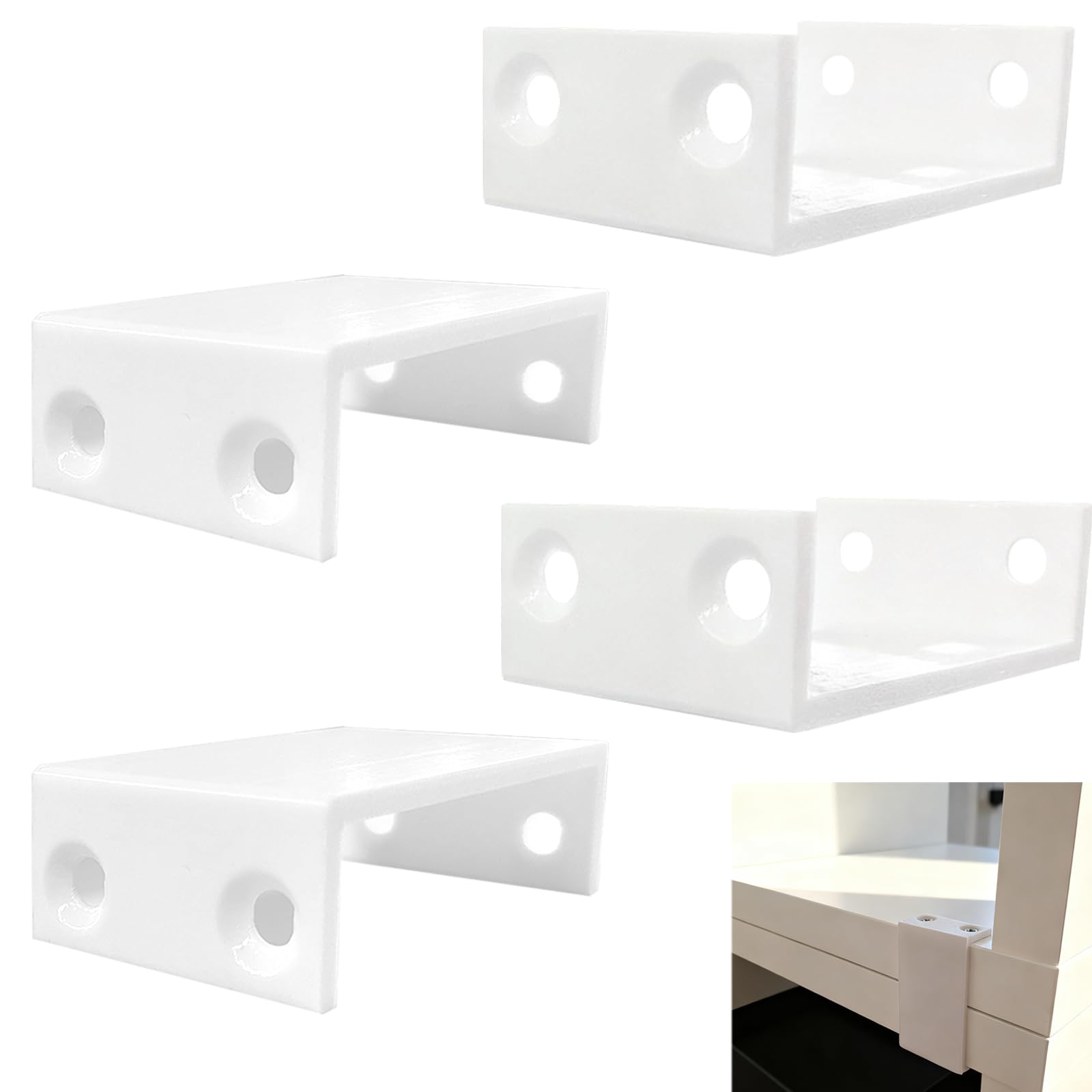 Agamino 4Pcs KALLAX Connector — Compatible with IKEA KALLAX Shelves, Seamless Shelf Joiner & Aligner, Side-Mount Fasteners Hide from Front for