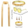 TUONYIS 6 Pcs 70s 80s Disco Golden Accessories Women, 1970s Fancy Dress Costume Set, Sequins Scarf Earrings, Sunglasses Bracelet and headband for Birthday Retro Disco Hippie Theme Party (Gold) #1