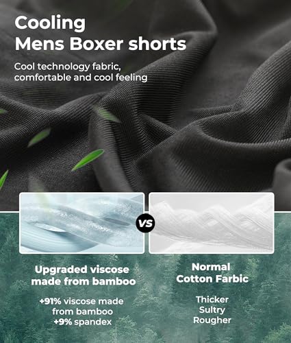 BAMBOO COOL Men's Silky Boxer Shorts,Soft and Breathable,Knit Underwear with Button Fly Pajamas Sleep Shorts 3 Pack2