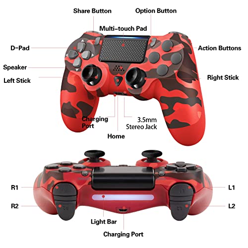 Wireless Controller Compatible With Ps-4/Ps-4 Slim/Ps-4 Pro,With Dual Vibration Game Joystick #TOP2
