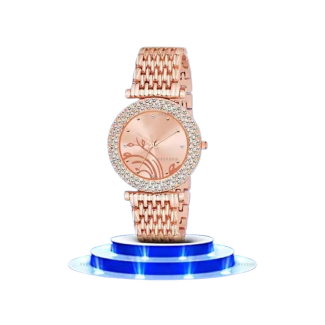 QALIBA Lady Gift Love Friends Fashionable Rosegold Stain Less Steel with Round dail (B0CHP5HQ3B) Amazon Price History, Amazon Price Tracker