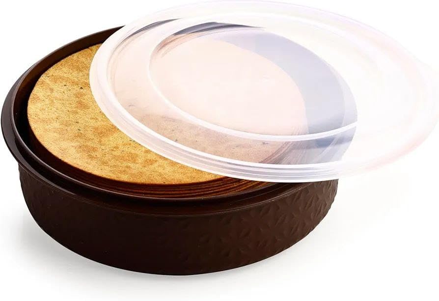 Simplyhut Papad & Chapati Box, BPA Free Food Grade Freezer Microwave Safe Container Box, Multipurpose Leak Free Small Round Plastic Food Storage Box with Airtight Transparent Lid for Kitchen 3
