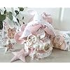 Windeltorte XXXL – Mädchen mit Name – Kuscheltier Hase Hoppi Schnullerkette & Greifling Spucktuch – Geschenk, Baby, Geburt