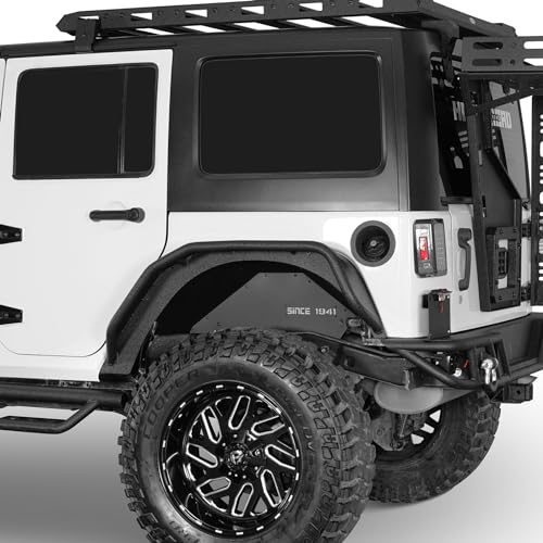 Image of Hooke Road JK Aluminum Front Rear Inner Fender Liners for 2007-2018 Jeep Wrangler JK 2 /4 Doors, Splash Mud Guard Wheel Well Liner Covers - 4PCS Set