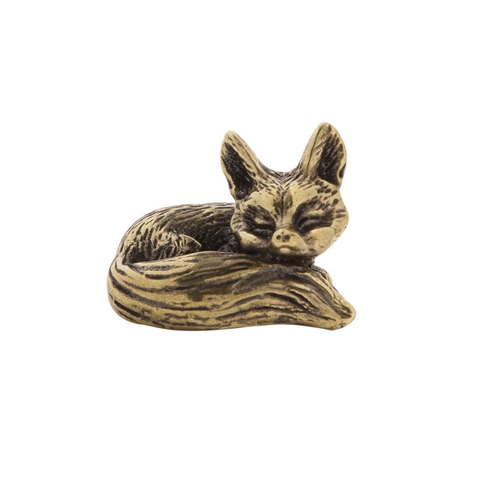 Statue miniature de renard en laiton pour fixer vos papiers