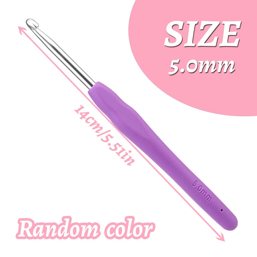 Doxiru Crochet Hooks - 5mm Aluminium with Grip -2