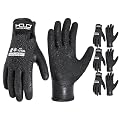 HANDLANDY 3 Pairs Waterproof Work Gloves for Cold Weather, Insulated Winter Freezer Work Gloves with Grip for Men Women (Black, Medium)