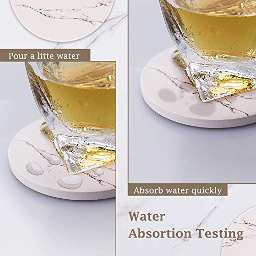 image for Comsmart Coasters for Drinks, Absorbent Ceramic Stone Coasters Set wit