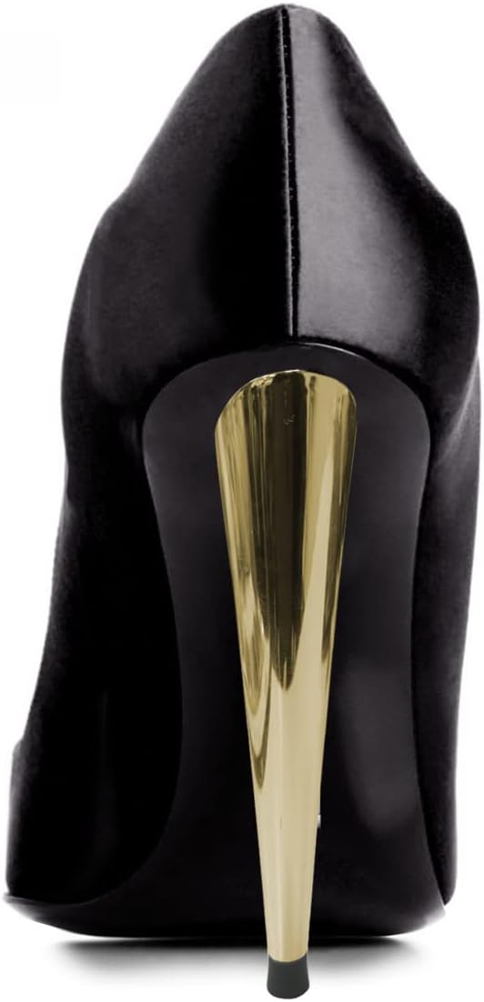 FSJ Women Cone High Heel Pumps Rhinestone Cap Pointed Toe Slip On Fashion Banquet Party Outfit Dress Shoes Size 4-15 US