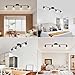 BoostArea LED 4 Light Track Lighting Kit, Black 4 Way Ceiling Spot Lighting, Flexibly Rotatable Light Head for Kitchen, Living Room, Bedroom, Bulb Not Included