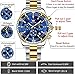 OLEVS Blue Watches for Men Watch Mens Gold and Silver Stainless Steel Watches for Men Big Face Luxury Watch Quartz Reloj para Hombre