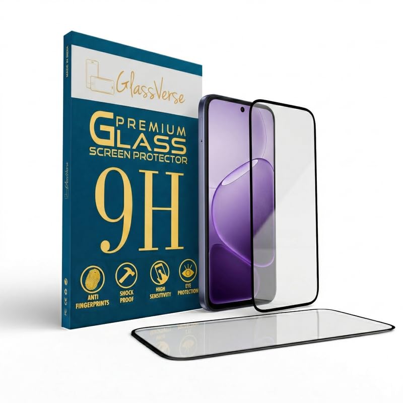 Image of GlassVerse PureView Tempered Glass for Oppo A6x 5G | Crystal Clear, 9H Hardness Screen Protector, Edge to Edge, Case Friendly, Hassle-less Installation Kit Included. (Pack of 2)