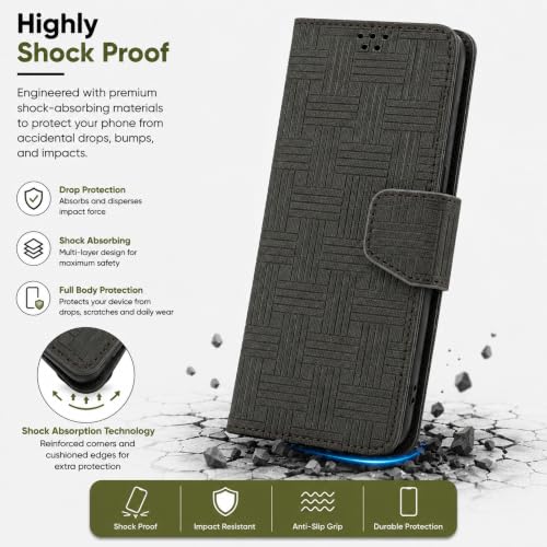 Image of SBMS Flip Cover for Oppo K13 5G Back Cover Case with Magnatic Closure | Inbuilt Stand | Card & Money Pocket (MatBlack)